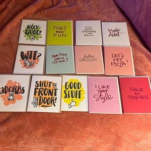 SET of 13 Assorted Letterpress Greeting Cards by Snow & Graham and Smudge Ink